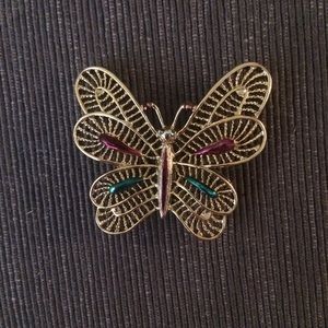 VTG 80s butterfly brooch